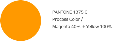 PANTONE 1375 C Process Color : Magenta 40% + Yellow 100%